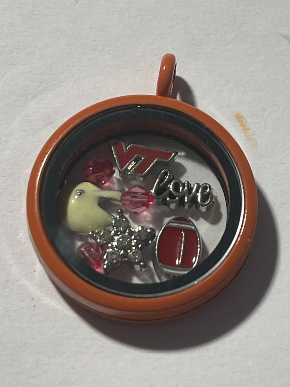 Virginia Tech Hokies NCAA Memory Charm Locket w/ 22 IN chain NEW